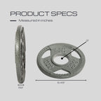 Hulkfit 2-Inch Iron Plate For Strength Training, Weightlifting, Single (2.5 Pounds), Silver