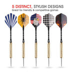 Uzopi 15 Packs Steel Tip Darts 18 Grams With Dart Sharpener And 3 Extra Flights, Aluminum Shafts & Brass Barrels, Levels In Ever