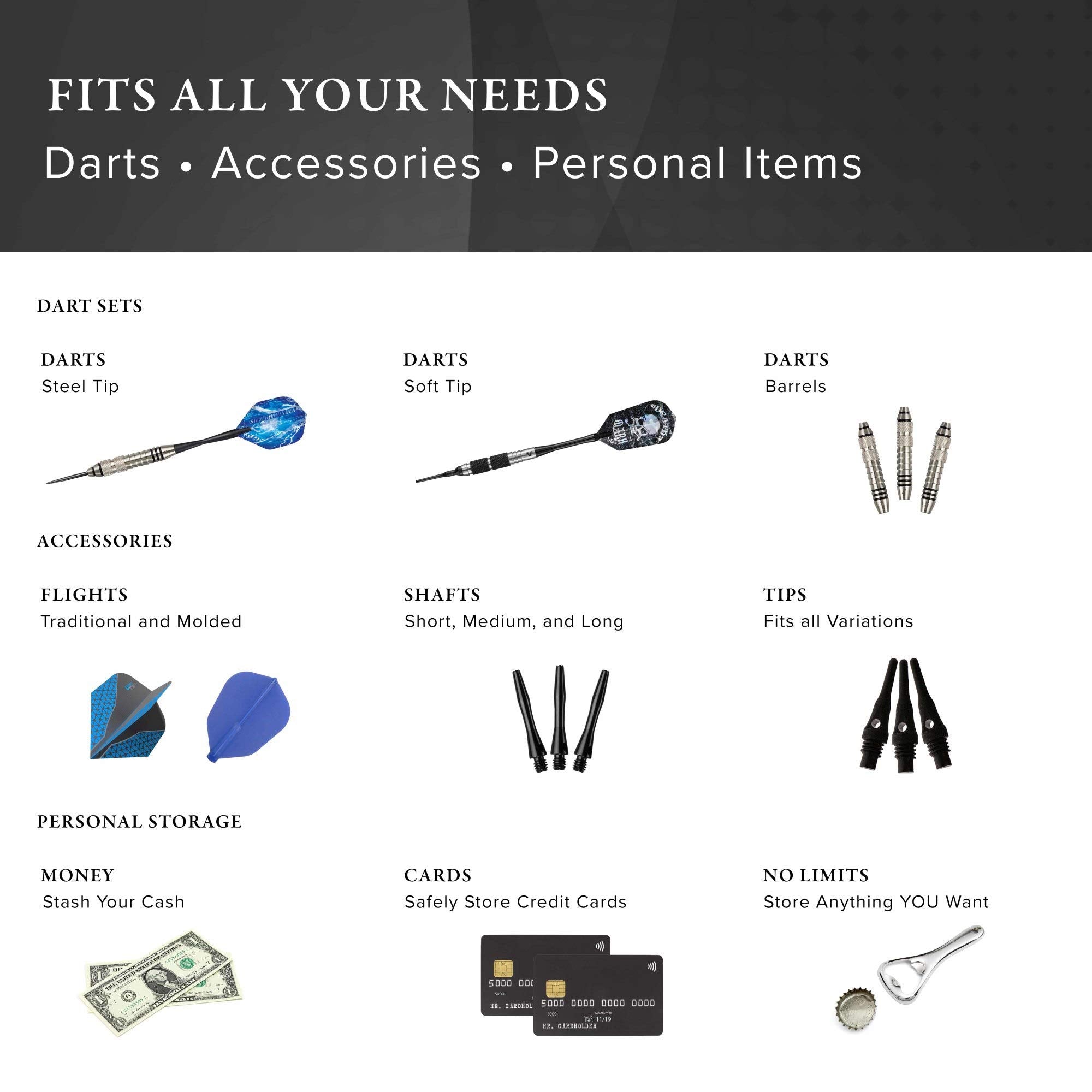 Casemaster By Gld Products Plazma Pro Dart Case Black With Amethyst Zipper And Phone Pocket