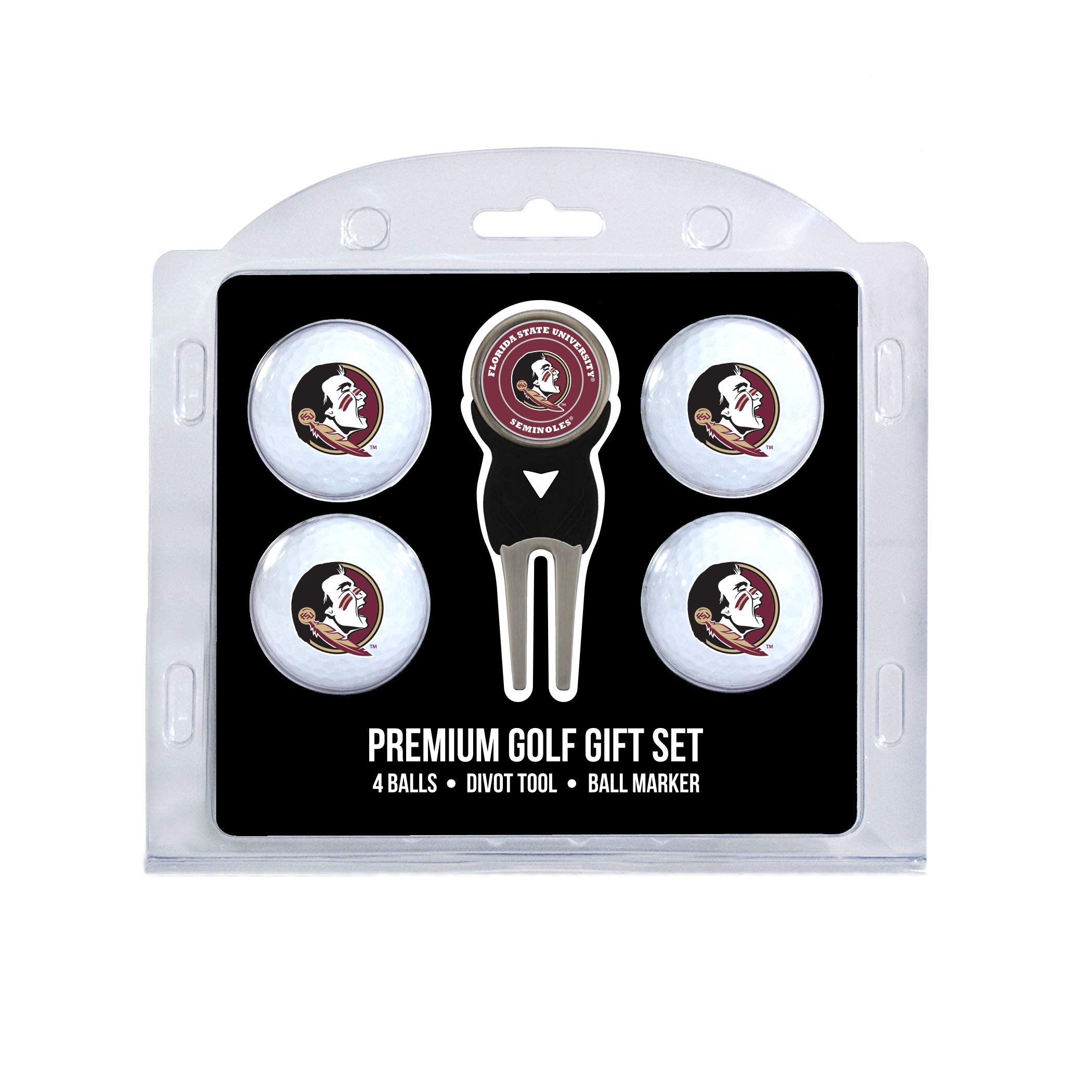 Team Golf NCAA Florida State Seminoles 4 Golf Ball And Divot Tool Set Regulation Size Golf Balls (4 Count) & Divot Tool with Rem