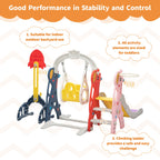Neekoy 6-In-1 Toddler Slide And Swing Set For Kids, Toddler Swing With Basketball Hoop, Suitable For Outdoor Indoor Playground F