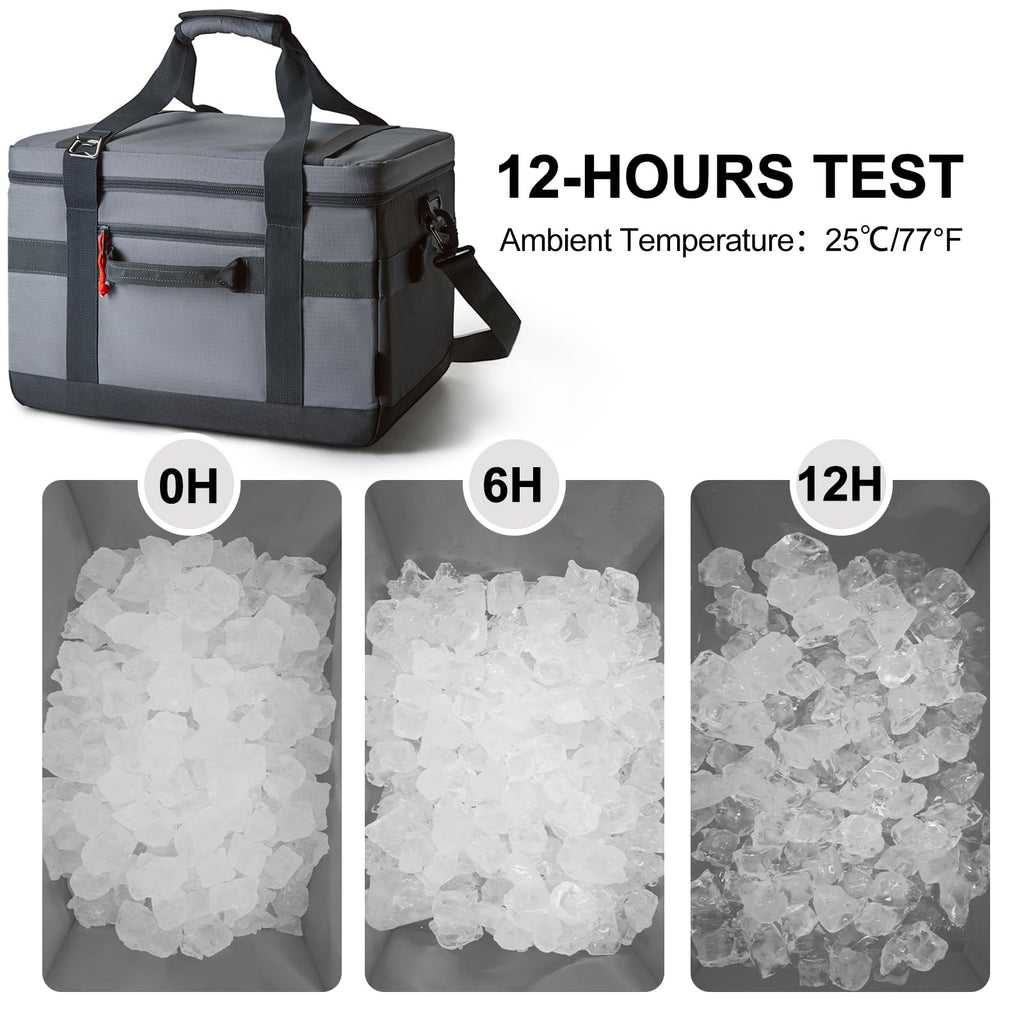 Tourit Cooler Bag 48-Can Insulated Soft Cooler Large Collapsible Cooler Bag 32L Lunch Coolers For Picnic, Beach, Work, Trip, Gre