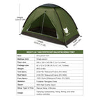 Night Cat Backpacking Tent For One 1 To 2 Persons Lightweight Waterproof Camping Hiking Tent For Adults Kids Scouts Easy Setup S