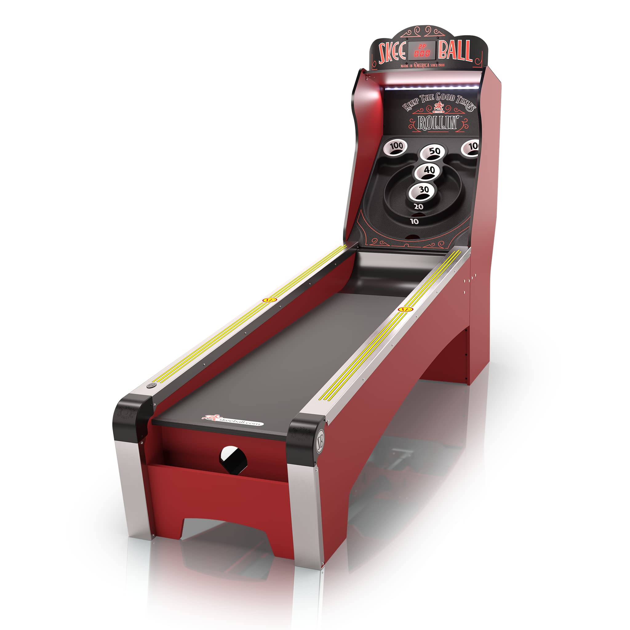 Skee-Ball Arcade Table Machine Game For Home Basement Recreation Room - Deluxe Nostalgic Classic Family Fun Of Roll And Score - 