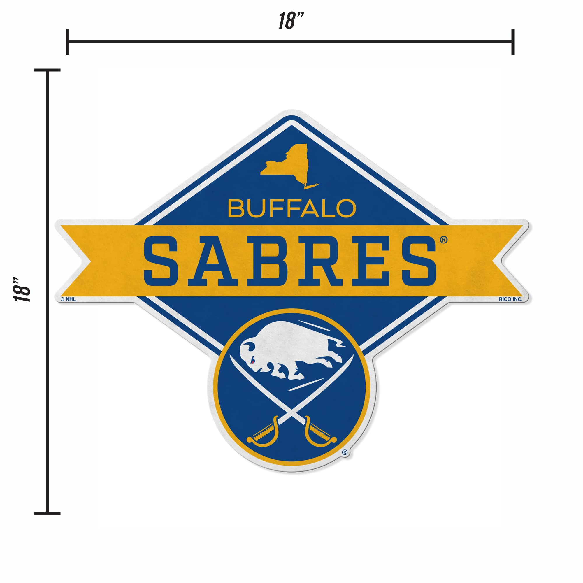Rico Industries Nhl Buffalo Sabres Diamond Shape Cut Pennant - Home And Living Room D  Cor - Soft Felt Ez To Hang, 18X0.10X18