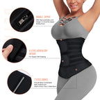 Wonder-Beauty Waist Trainer For Women Plus Size Two Neoprene Workout Corset Cincher Trimmer Sauna Belt With Zipper