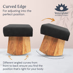 Waterglider International Meditation Bench (Burgundy), Seiza, Sustainable Acacia Wood With Curved Bottom Edges For The Perfect P