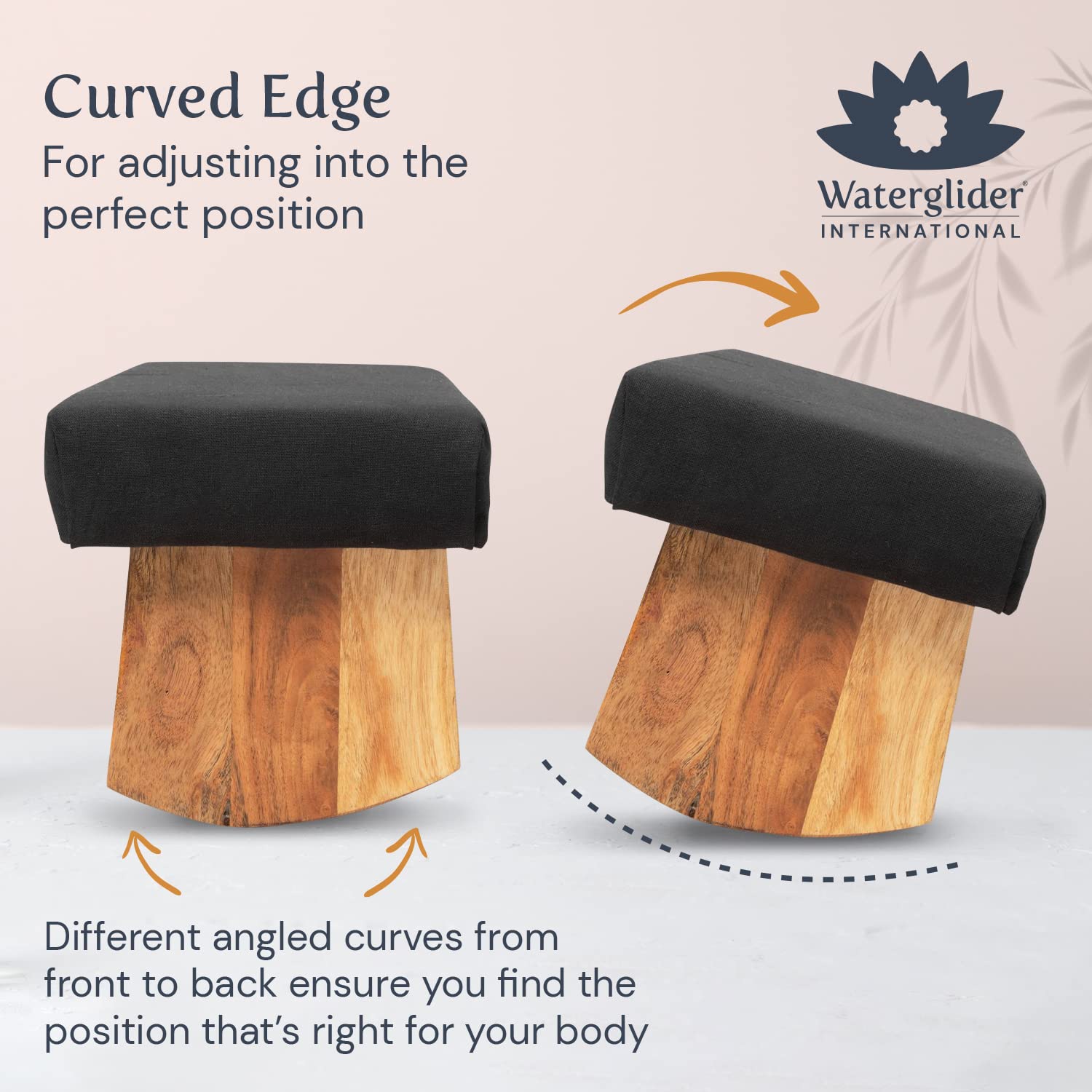 Waterglider International Meditation Bench (Burgundy), Seiza, Sustainable Acacia Wood With Curved Bottom Edges For The Perfect P