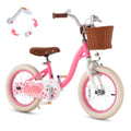 RoyalBaby Girls Bike Belle EZ Kids Bike, Balance and Pedal Bicycle, 14 Inch Wheel for Age 3-5 Years Toddlers to Big Kids, Pink