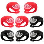 8 Pack Bicycle Light, Silicone Led Bike Light Set, 4 Pcs Bike Headlight And 4 Pcs Taillight (Red & White)-Multi-Purpose Waterpro