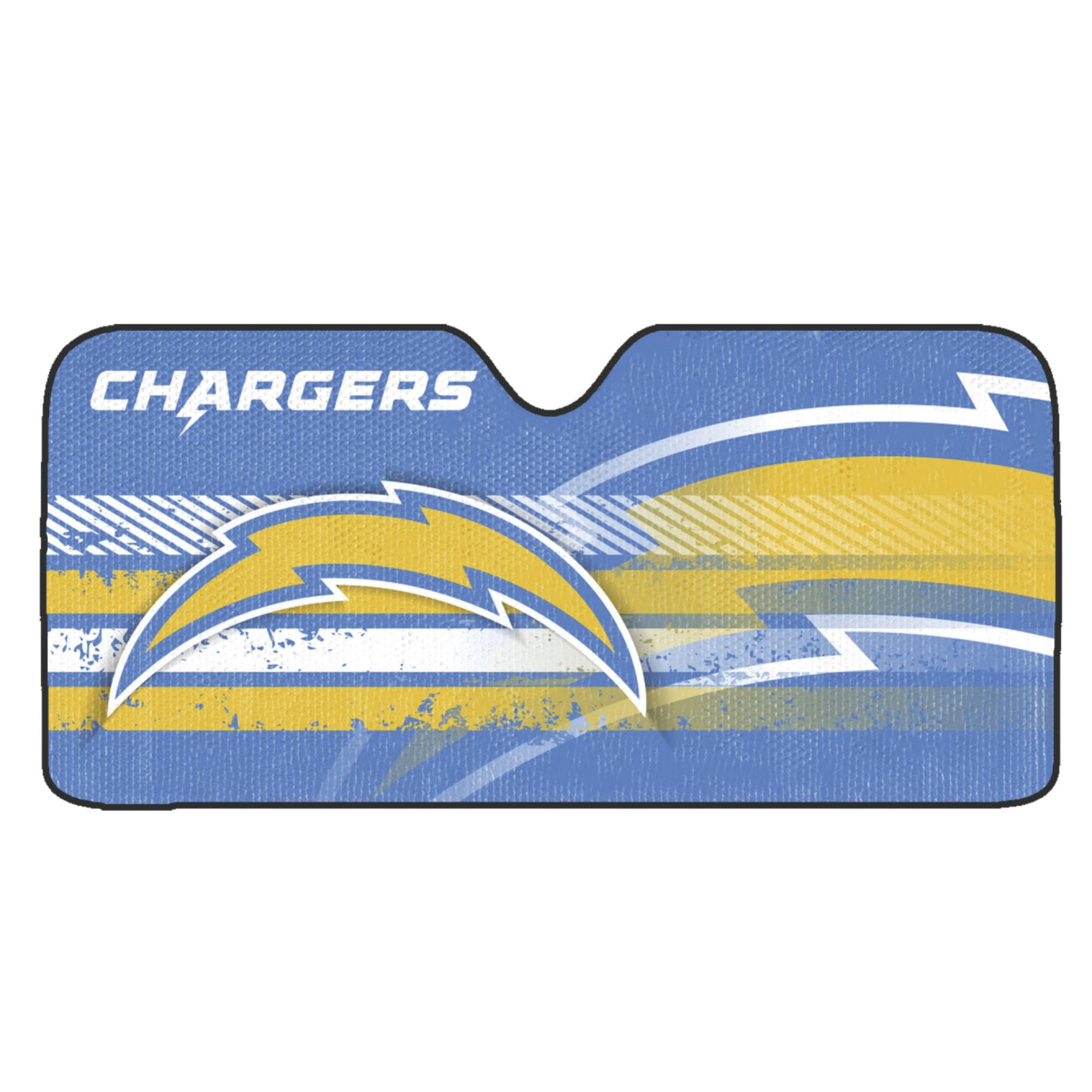 Fanmats 60058 NFL Los Angeles Chargers Windshield Sun Auto Shade, Sun Shield Sun Visor | Accordion tri-fold for storage | 59 x 2