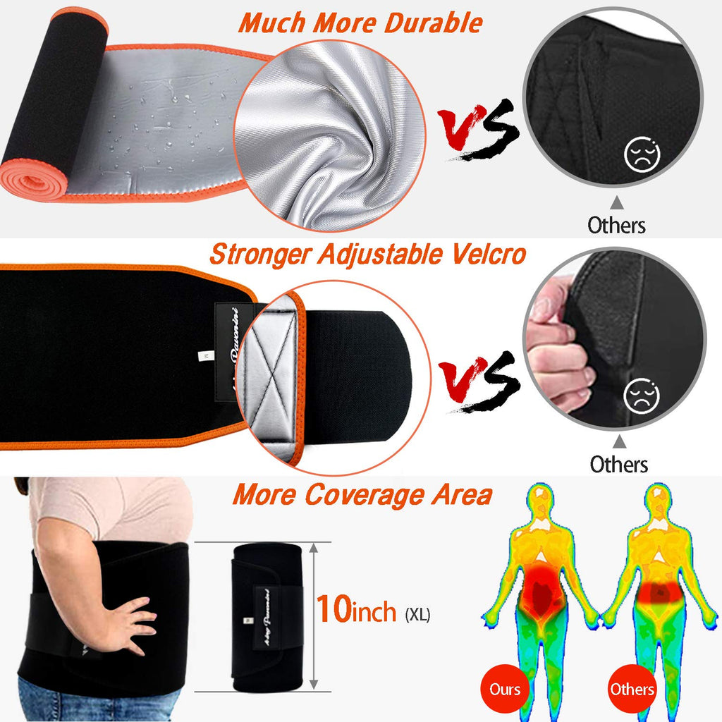 Kingpavonini Waist Trainer Waist Trimmer Sweat Belt For Men Women Black