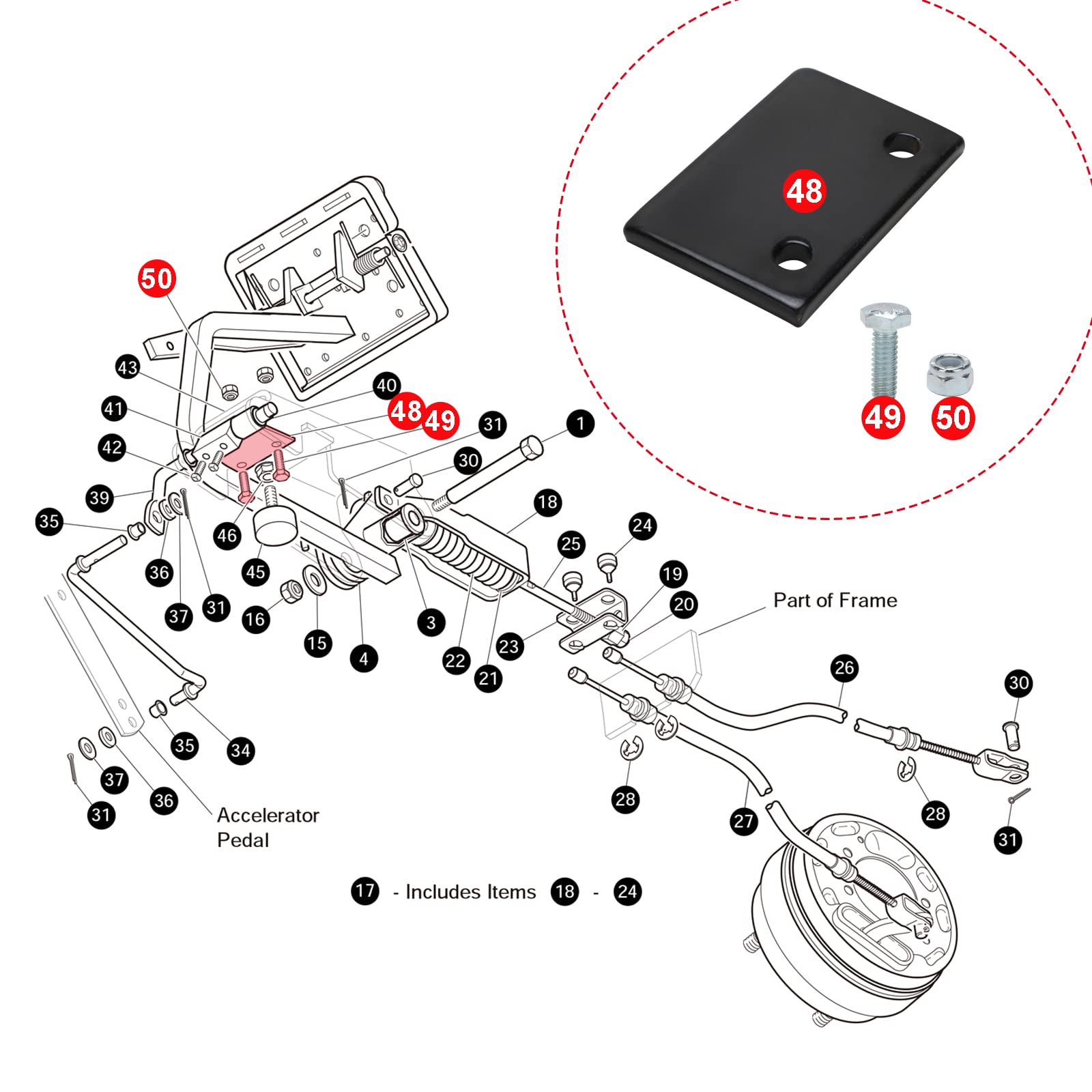 Roykaw Golf Cart Hill Brake Catch Bracket Plate For Ezgo Txt And Medalist 1994-Up Gas Or Electric Models,Replaces Oem# 70080-G02