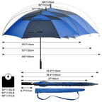 G4Free 68 Inch Automatic Open Golf Umbrella Double Canopy Extra Large Oversize Windproof Waterproof Stick Umbrellas(Dark blue/Sa
