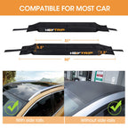 Heytrip Universal Soft Roof Rack Pads For Kayak/Surfboard/Sup/Canoe With 15Ft Tie-Down Straps And Storage Bag