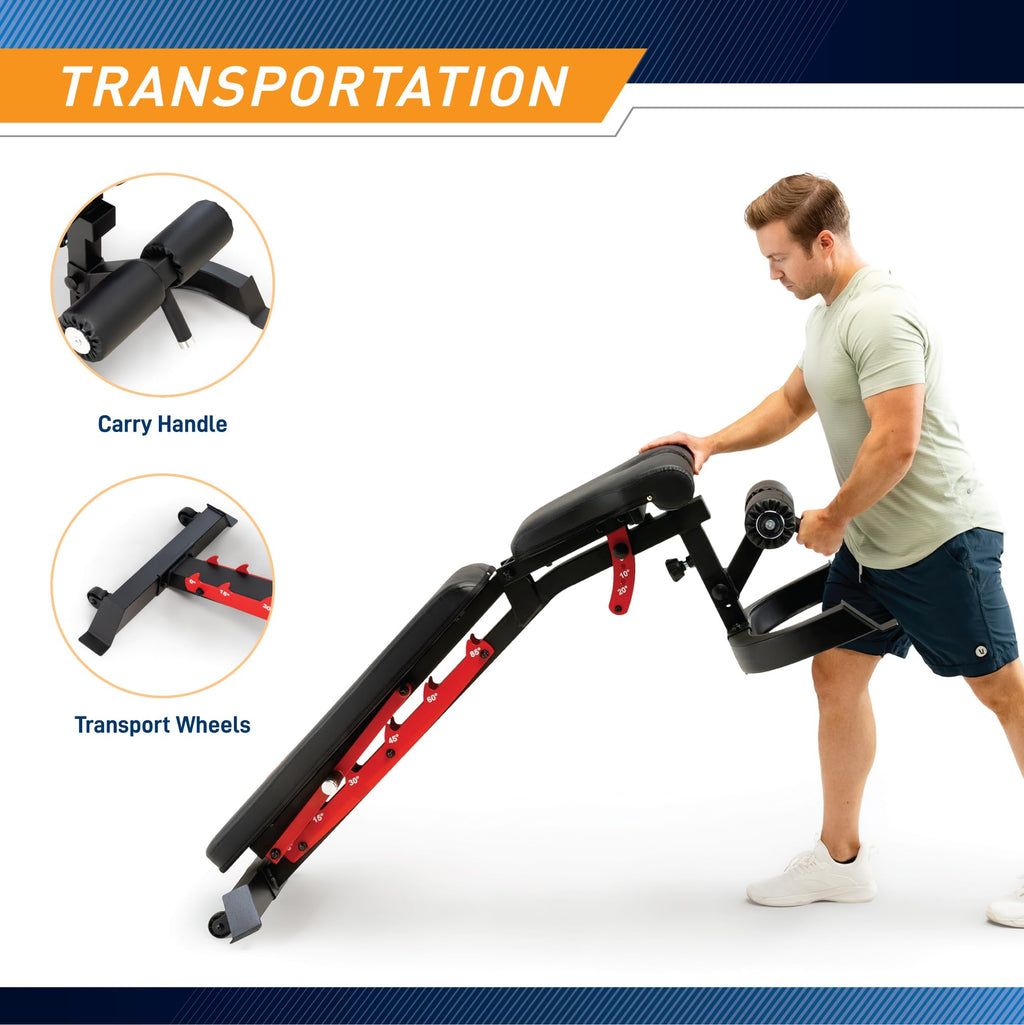 Marcy Adjustable Weight Bench for Home Gym, Heavy-Duty Workout Bench Press with 7-Position Backrest, Incline Decline Flat, Preac