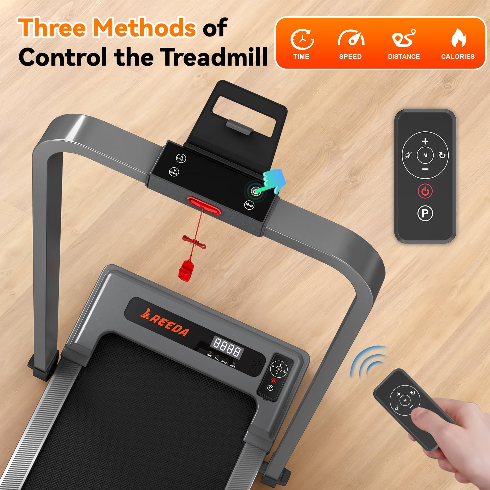 Walking Pad With Handle Bar, Foldable Treadmill Mini Under Desk Treadmill Walking Folding Treadmills For Home Small Running Pad