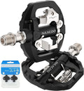NAACOO Bike Pedals Dual Platform Compatible with Shimano SPD Mountain Clipless Pedals,3-Sealed Bearing Lightweight Bicycle Pedal