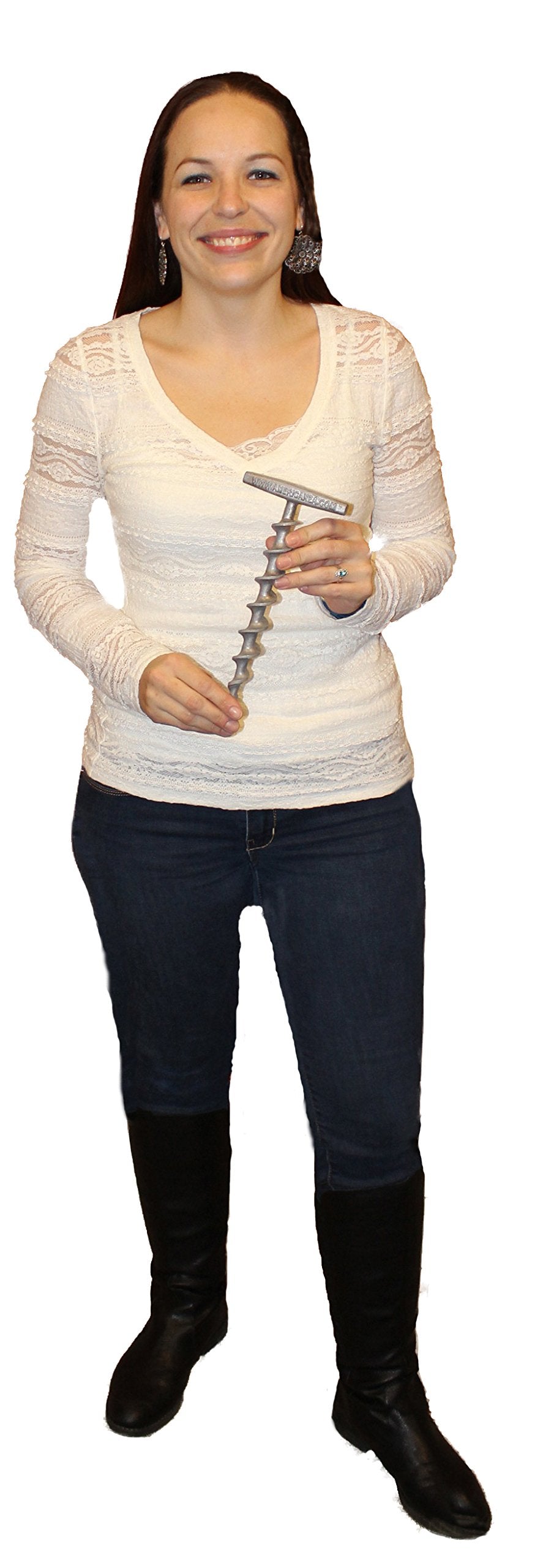 Penetrator 9'' Aluminum Earth Screw Anchor With Built In T-Handle-Holds Up To 200Lbs