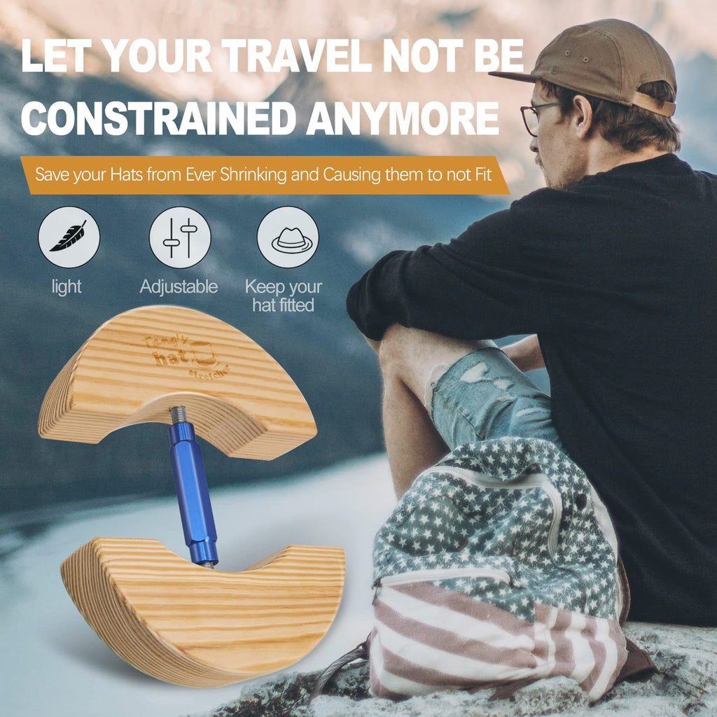 Tangs Wooden Hat Stretcher,Adjustable Turn Buckle Hat Stretcher For Fitted Hatsone Size Unisex Hat Shaper, Suits Forall Hat (Blu