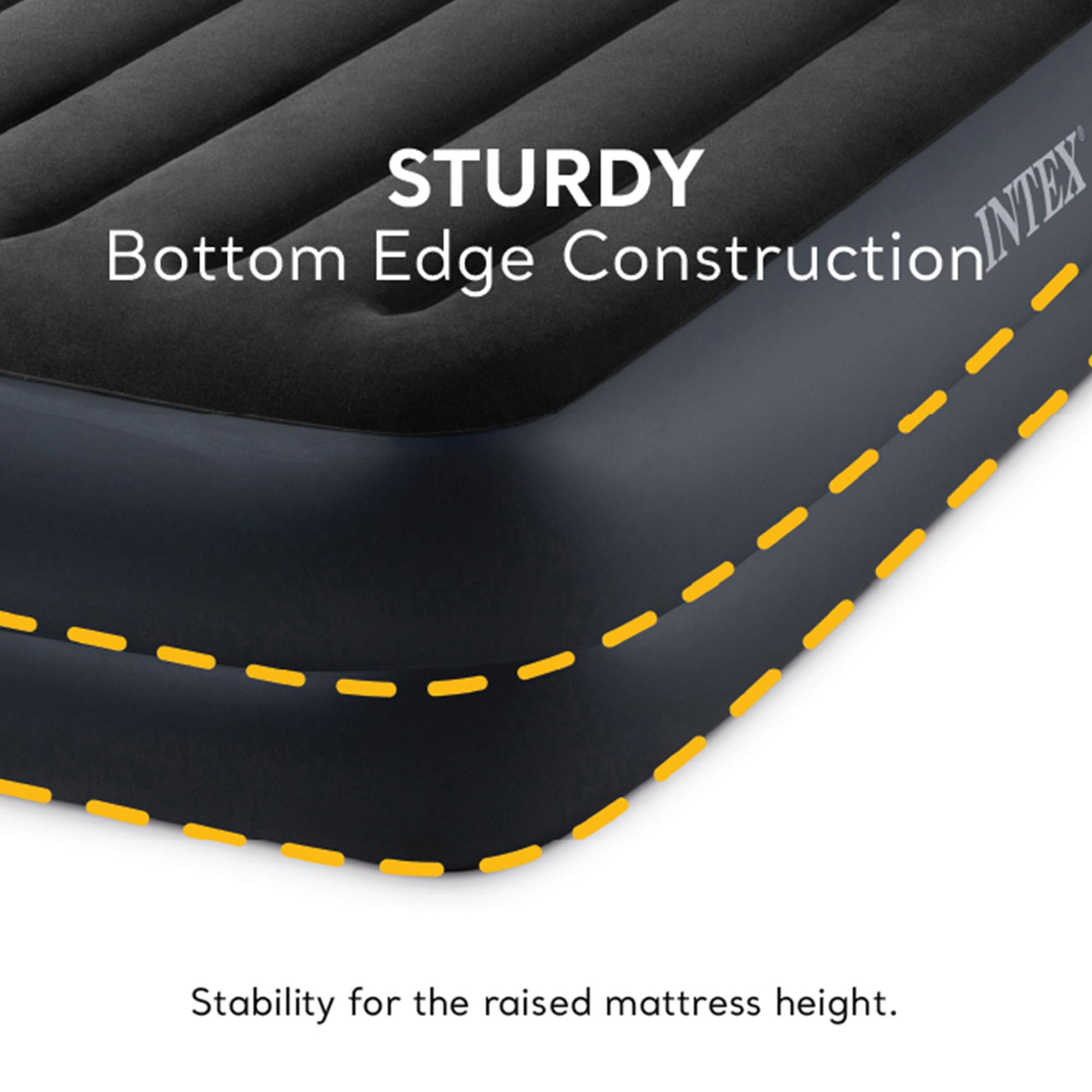 Intex Raised Airbed Mattress With Built-In Pump, Dura-Beam Plus Pillow, Twin - Portable Inflatable Luxury Blow-Up Bed For Adults