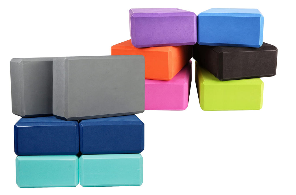 Exerz Yoga Blocks 2Pcs Gym Bricks High Density Eva Foam 9 X 6 X 3 Inches