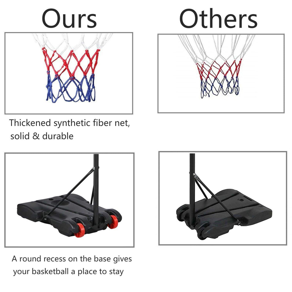Yaheetech Portable Basketball Hoop System For Youth Indoor Outdoor W/Backboard & Wheels & Fillable Base, 5.2-7 Ft Adjustable Hei