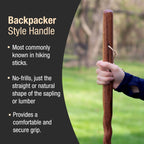 Brazos Handcrafted Wood Walking Stick, Twisted Oak, Backpacker Style Handle, For Men & Women, Made In The Usa, Brown, 55''