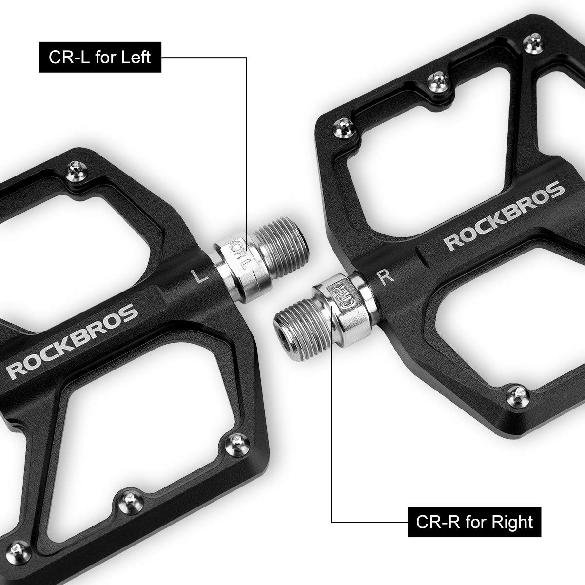 Rockbros Mountain Bike/Mtb Pedals Bicycle Flat Pedals Aluminum 9/16'' Sealed Bearing Lightweight Platform For Road Mountain Bmx