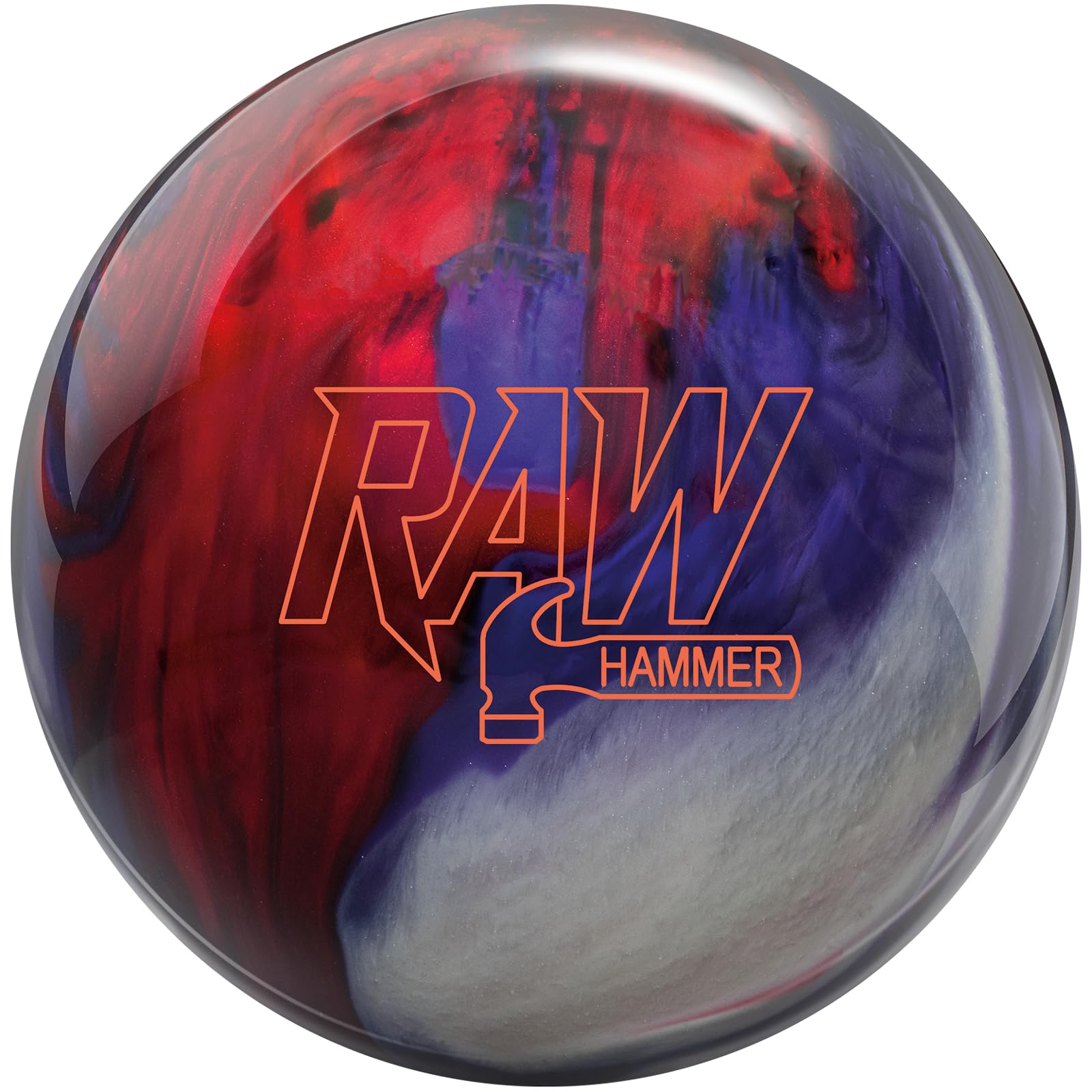 Hammer Raw Bowling Ball (Red/White/Purple, 15lbs)