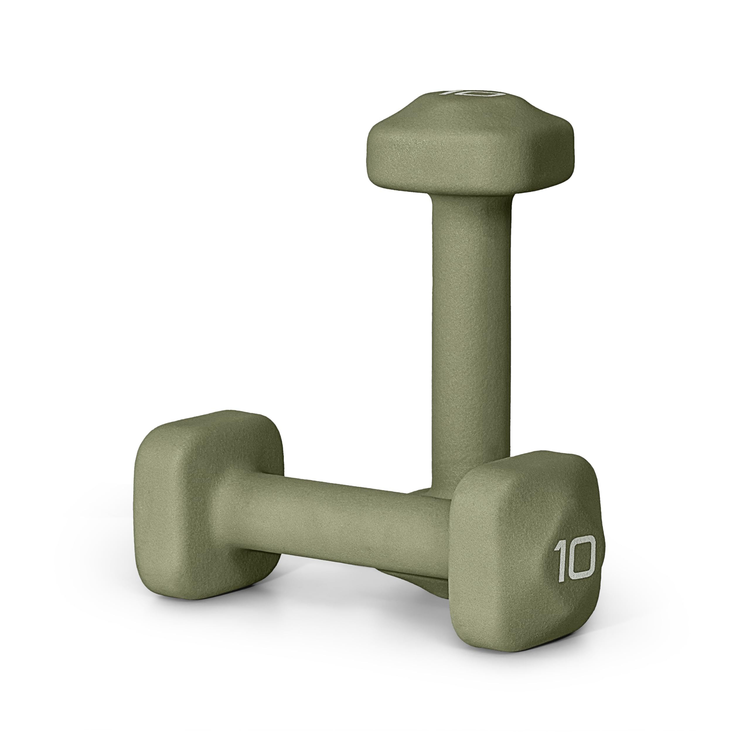 Tone Fitness 10 lb Neoprene Dumbbell Pair for Home Workouts - Non-Slip Design - Green