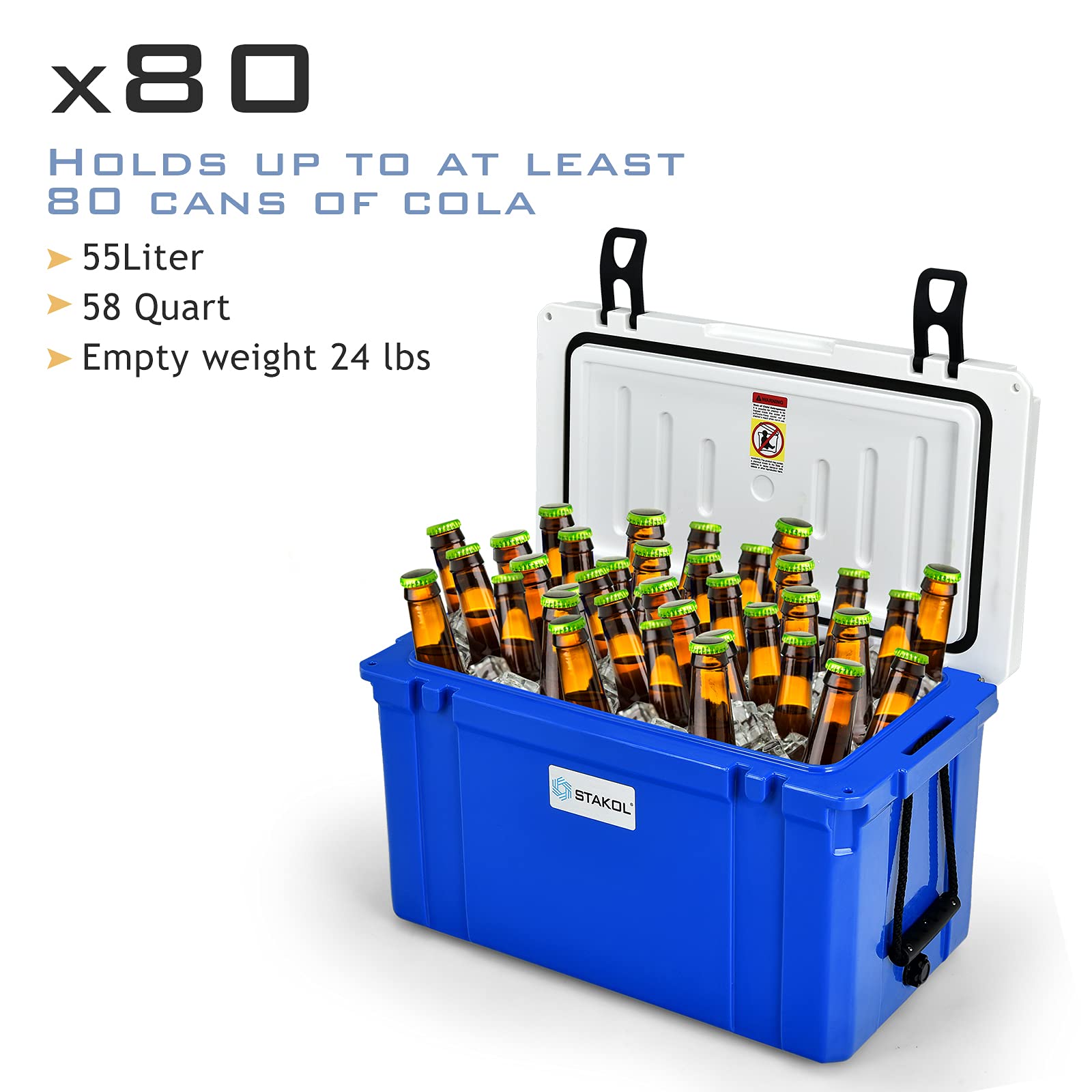 Goplus 58 Quart Camping Cooler, Portable Rotomolded Cooler With 4-Day Ice Retention, Ideal For Outdoor Activities