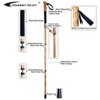 Forest Pilot Trekking Poles- 1-Pc Pack - Adjustable Hiking Or Walking Stick -Strong, Natural Beech Wood - Quick Adjust Flip-Lock