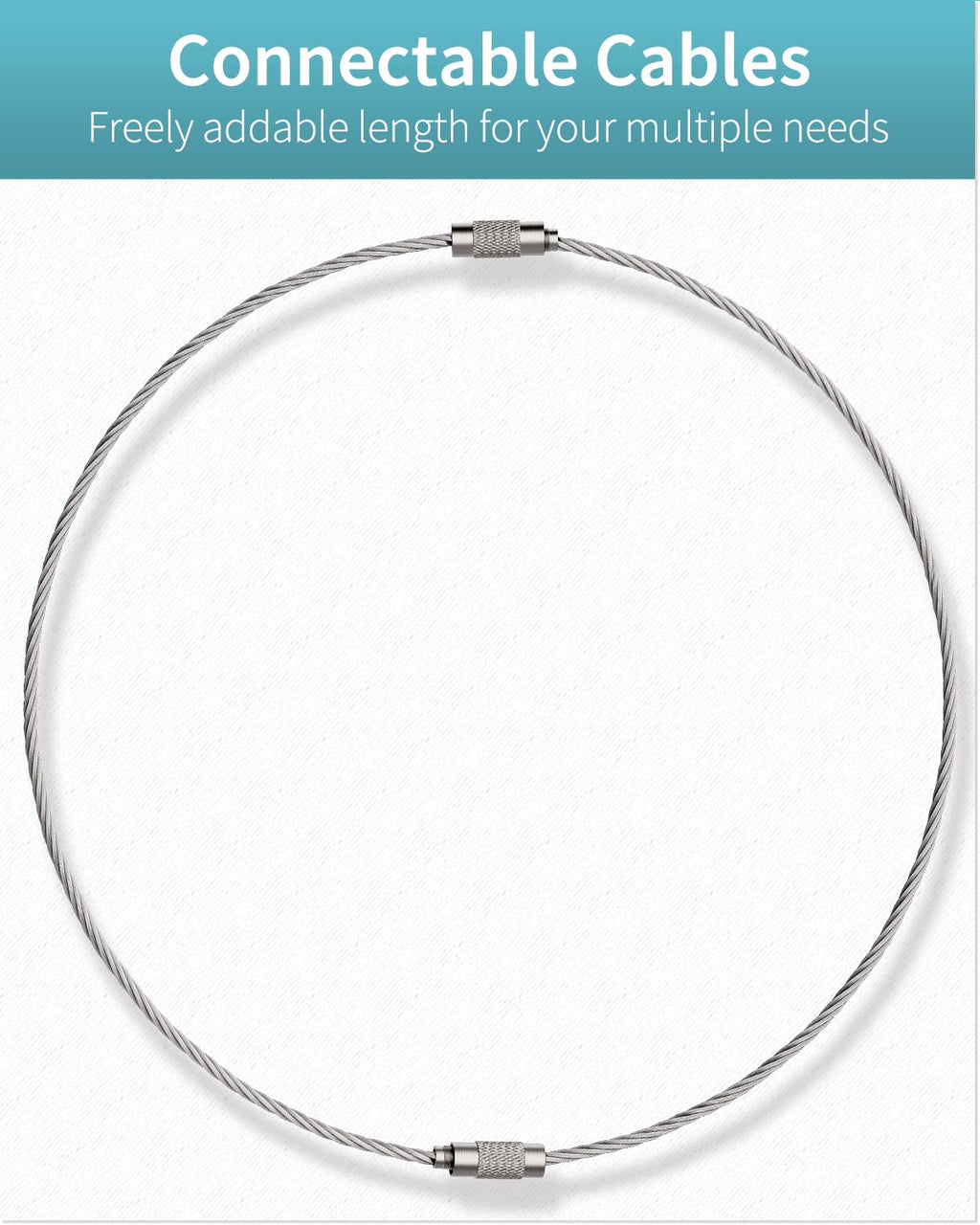 Pawfly 5 Inch Wire Keychain Cable Large Stainless Steel Key Ring Loop Holder For Outdoor Hiking Heavy Duty Connectable Luggage T