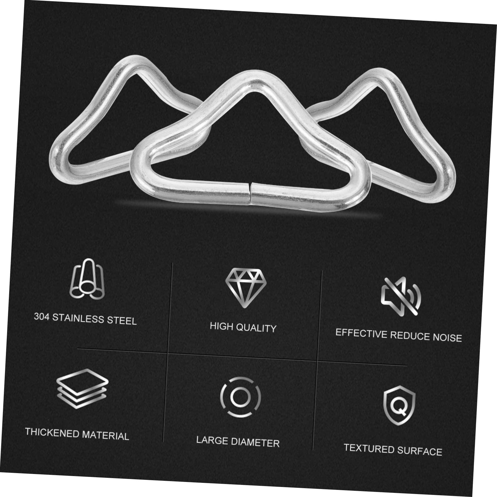 40Pcs Trampoline Triangle Ring Leash Rings Heavy Duty Leash Replacement Trampoline Clips Marine Clips Bungee Bed Triangle Ring G