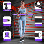 Pilates Bar Kit with Resistance Bands, Upgraded 3-Section with Stackable Bands Workout Equipment for Legs,Hip,Waist and Arm Full