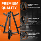 Yes4All Weight Rack, 1 & 2-Inch Plate Bumper Plate Rack, 350 Lbs Capacity Barbell Weight Rack For Home Gym Training