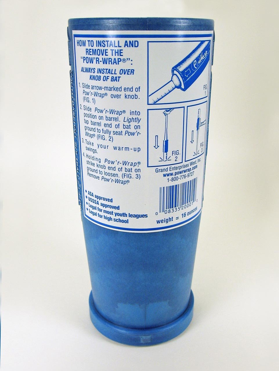 Pow'R Wrap Bat Weight For Youth Baseball, 16 Oz. Blue, Fits 2 1/4'' Diameter Bats Only