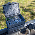 Yakattack Tracpak Battleship Gray Combo Kit - 2 Stackable Kayak Storage Boxes With Quick Release Track Mount Base | Kayak Crate
