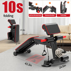 Adjustable Weight Bench,Utility Workout Bench Foldable Incline Decline Benches For Home Gym Full Body Workout,Load 600Lbs