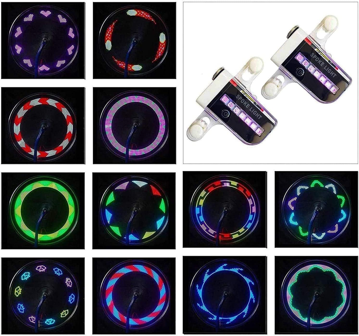 Bike Wheel Lights (2 Tire Pack) - Waterproof Led Bicycle Spoke Lights Safety Tire Lights - Great Gift For Kids Adults - 30 Diffe