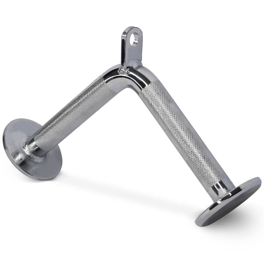 Yes4All Lat Cable Attachment, Tricep Press Down Bar With Diamond Knurl Handle, Support Up To 880 Lbs (Chrome - V Shaped Bar)