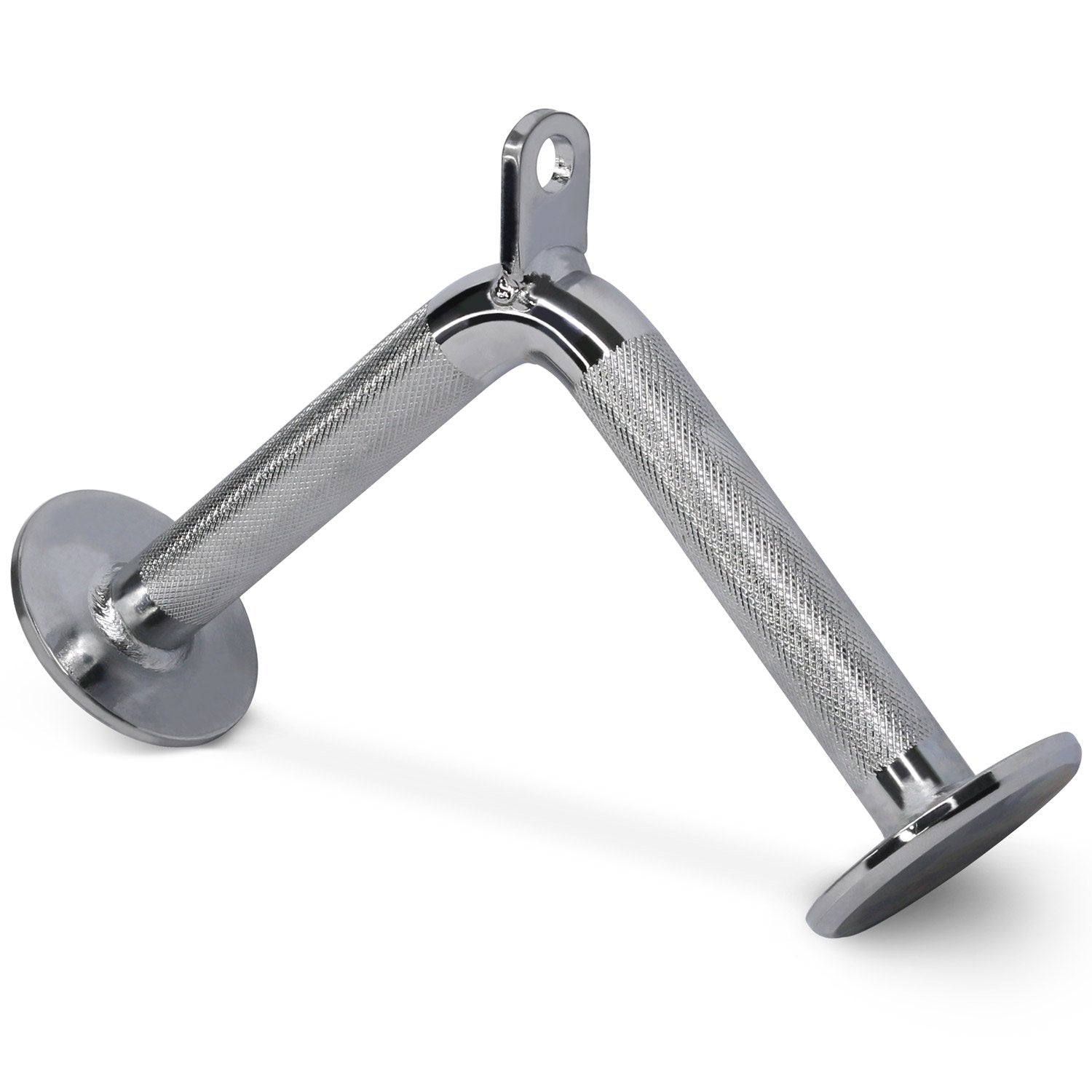 Yes4All Lat Cable Attachment, Tricep Press Down Bar With Diamond Knurl Handle, Support Up To 880 Lbs (Chrome - V Shaped Bar)