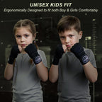 FARABI Kids Hybrid Boxing Inner Gloves Punching Boxing Gloves (All Black, Junior)