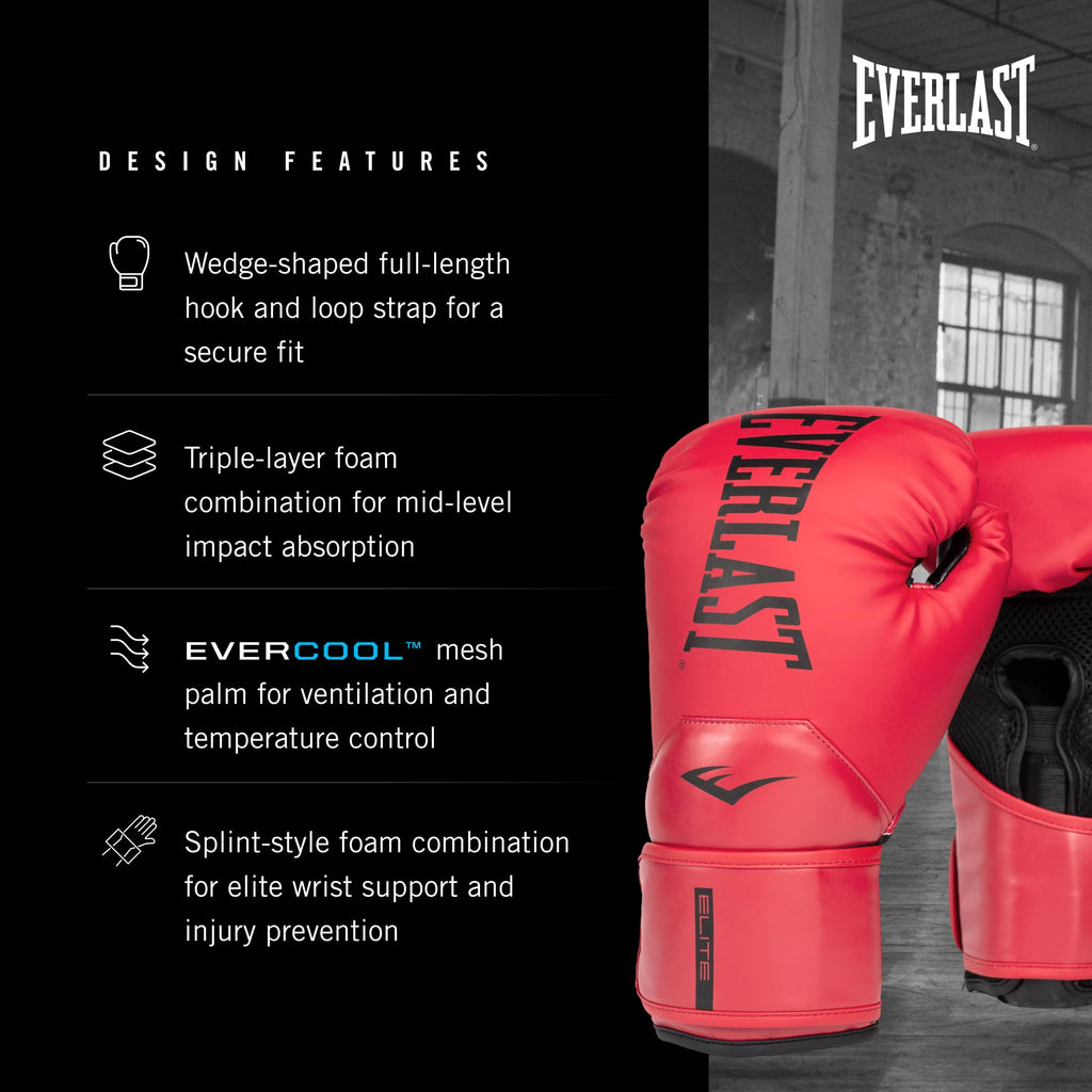 Everlast Guanti Da Allenamento Unisex Pro Styling Elite Rosso Fiamma 12Oz