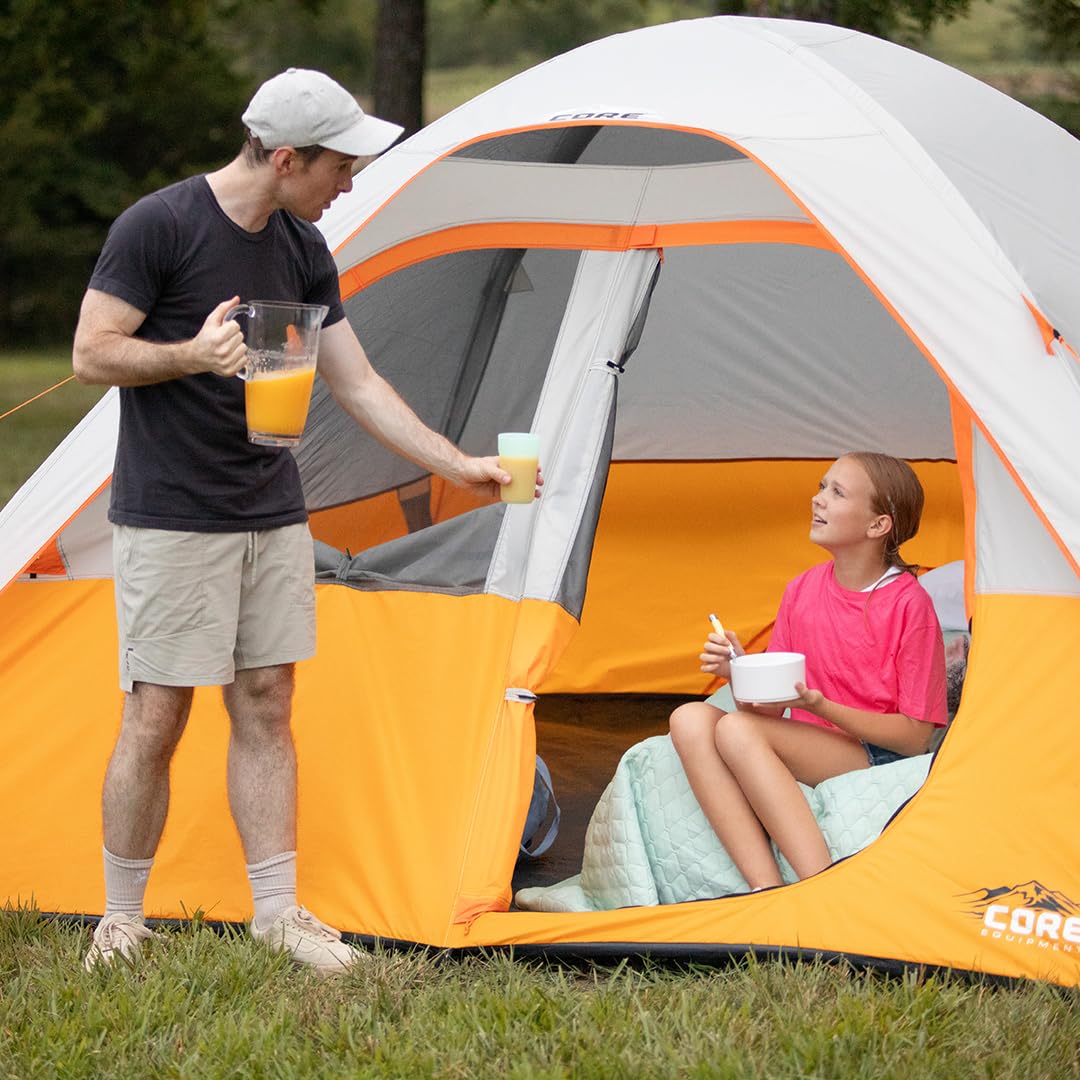 Core Tent 6 Person For Outdoor Family, Hiking, And Backpacking | Portable Dome Camp Tent With Storage Pockets For Camping Access