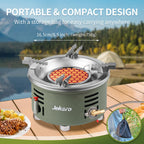 Camping Stove With Infrared Burner, Single Burner Propane Stove Adjustable Flame Control Wind-Resistant Portable Gas Cooker For