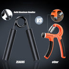 Zeagus Grip Strength Trainer 4 Pack,50Lb-200Lb Metal Hand Grip Strengthener,Non-Slip Heavy-Duty Forearm Exerciser,Hand Gripper F