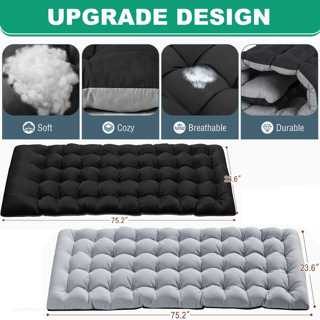 Lilypelle Portable Folding Cot Bed, Adjustable 6-Position Adults Reclining Chaise With Pillow, Outdoor Portable Lounge Chair Sle