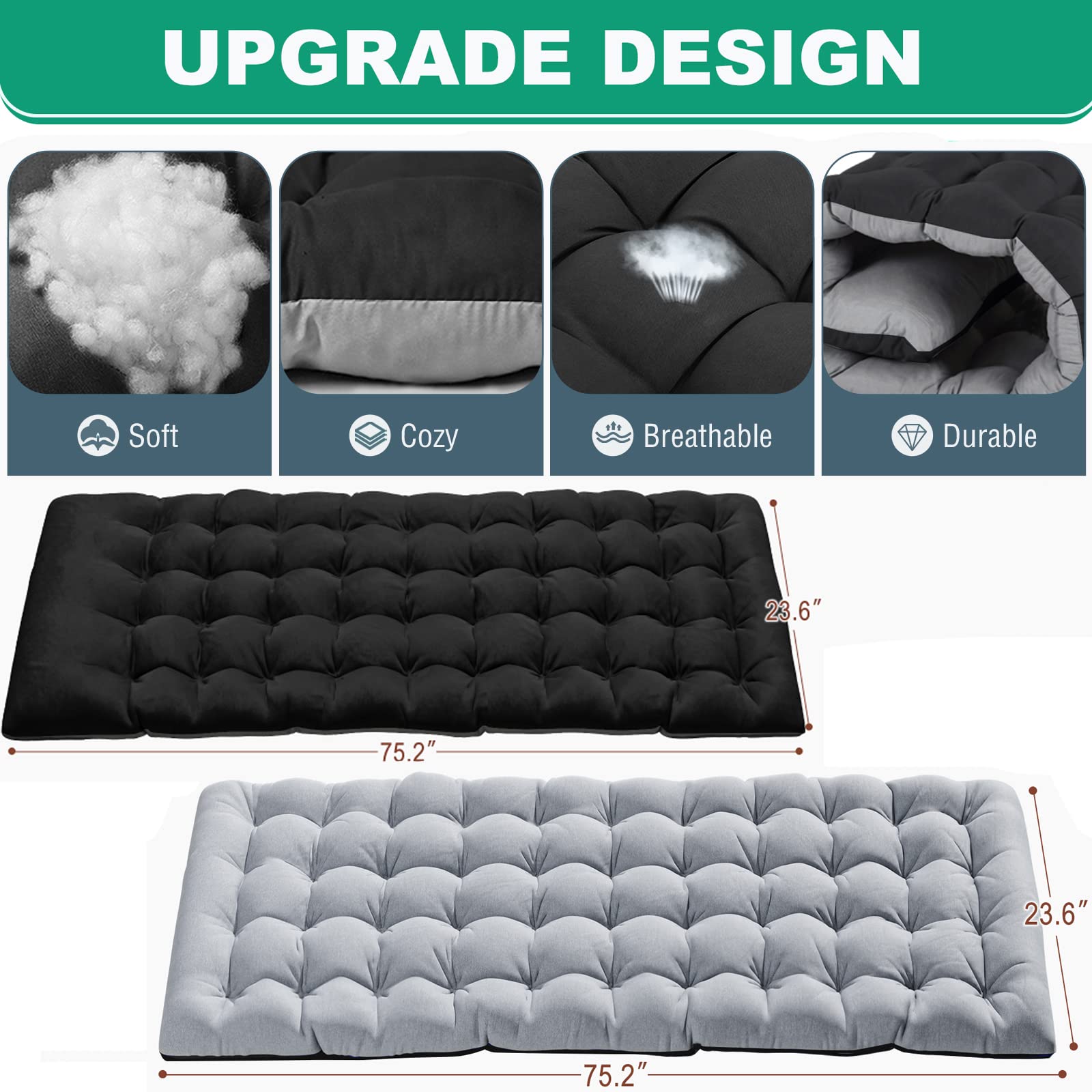 Lilypelle Portable Folding Cot Bed, Adjustable 6-Position Adults Reclining Chaise With Pillow, Outdoor Portable Lounge Chair Sle